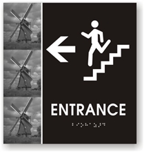 Stair Entrance Directional Braille Sign
