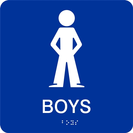 Boy's Restroom Braille Sign