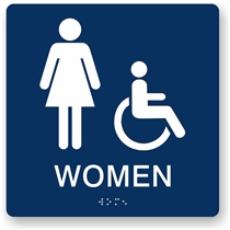 Women's Restroom Braille Sign