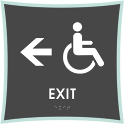 Handicap Exit Directional braille ADA Sign