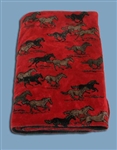Red Horses Reversable 60x 50 Fleece Blanket