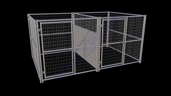 Multiple Dog Kennels, 2 Run Dog Kennels with Fight Guard Divider 6 x 8