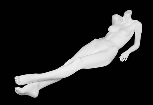 Headless Matte White Female Mannequin - Lying Back