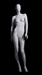White Mannequin Abstract Head Female with arms to each side