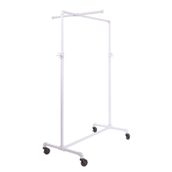 Adjustable Ballet Rack in Glossy White with Cross Bar