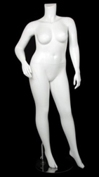 Matte White Female Plus Size 16 Mannequin - Right Hand on Hip