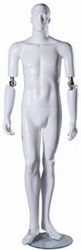 Abstract Glossy White Bendable Arms Male Mannequin