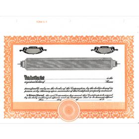 Short Form Orange Stock Certificate