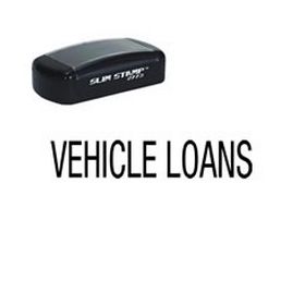 Slim Pre-Inked Vehicle Loans Stamp