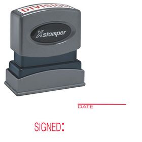 Signed:Date Xstamper Stock Stamp