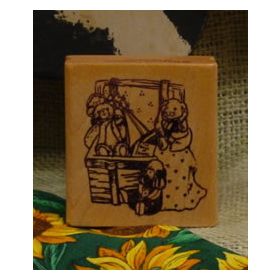 Box with Toys Art Rubber Stamp