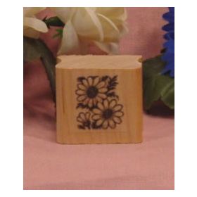 2 Daisies Art Rubber Stamp
