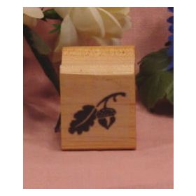 Solid with Leaf Art Rubber Stamp