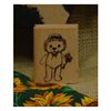 Bear with Flowers Art Rubber Stamp