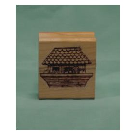 Small Ark with Animals Art Rubber Stamp