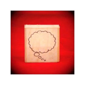 Large Left Thought Cloud Art Rubber Stamp