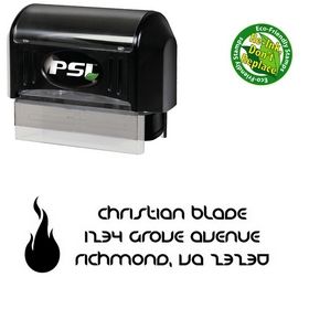 PSI Pre-Inked Fire Danube Initial Address Rubber Stamp
