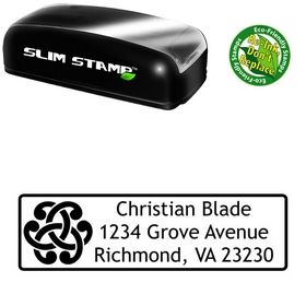 Slim Pre-Inked Links Trebuchet MS Personalized Address Rubber Stamp