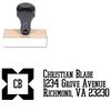 Square Notch College Personal Address Ink Stamp