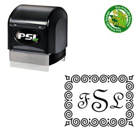 PSI Fench Script Custom Made Wedding Monogram Stamp