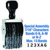Special Assembly Line Number Stamp 7/16 Character Size