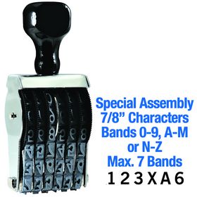 Special Assembly Line Number Stamp 7/8 Character Size