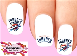Oklahoma City Thunder Basketball Assorted Set of 20  Waterslide Nail Decals