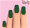 Green Buffalo Plaid Set of 10 Waterslide Full Nail Decals