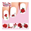 Red Roses Flowers Assorted Set of 48 Waterslide Nail Decals