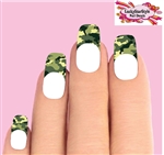 Green Camo Camouflage Tips Set of 10 Waterslide Nail Decals