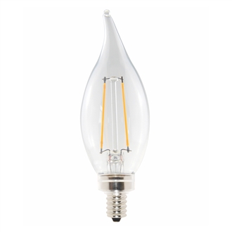 Halco, Decorative CA10 Filament LED Candelabra Bulb | 3.8W, 2700K, E12 Base | CA10CL4ANT-827-LED2