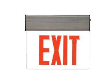 Maxlite, Edge-Lit Exit Sign, 3 Watt, Single Sided, Red Letters, Silver Housing, Thin Design, EXE-RS1S- View Product