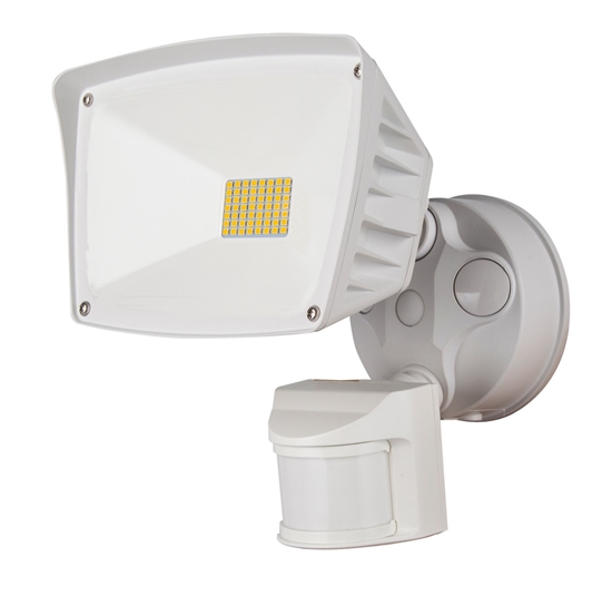WestGate LED Security Light | 28W, 5000K, White Finish, PIR Sensor | SL-28W-50K-WH-P