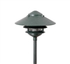 Focus Industries AL-03-3T103LED3WBR 12V 3W Omni LED Cast Aluminum 10" 2 Tier Pagoda Hat Area Light with 3" Base, Weathered Brown Finish