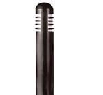 Focus Industries  12V 3W Omni LED Extruded Brass 3" Diameter Mini Bollard, Black Texture Finish