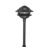 Focus Industries AL033T10L12BLT 3W Omni Super Saver LED 10" Three Tier Pagoda Hat Area Light, Black Texture Finish