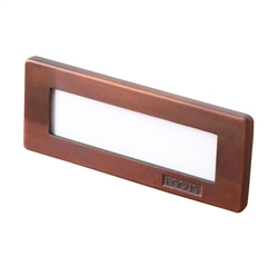 Focus Industries SL-08-AL-LEDPCL-WBR 12V 8W LED Flat Panel Step Light with Clear Lens, Weathered Brown Finish