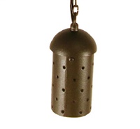 Focus Industries SL15L12WIR 3W Omni LED Aluminum Hanging Starlight Step Light with Brass Chain and J-Box, Weathered Iron Finish