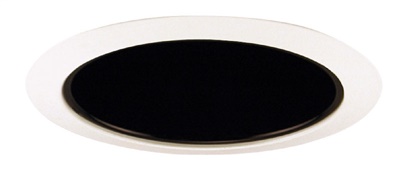 Juno Recessed Lighting 27B-WH (27 BWH) 6" LED, Line Voltage, Tapered Cone Trim, Black Reflector, White Trim