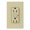 Lutron CAR-15-GFST-IV Claro Self-Testing Tamper Resistant 15A GFCI Receptacle, in Ivory