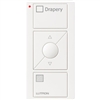 Lutron PJ2-3BRL-GWH-S07 Pico Wireless Control with indicator LED, 434 Mhz, 3-Button with Raise/Lower and Drapery Text Engraving in White