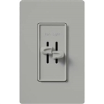 Lutron S2-LFH-GR Skylark 300W & 2.5A Single Pole Incandescent / Halogen Dimmer and Fully Variable Fan Control in Gray