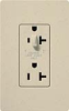 Lutron SCR-20-HDTR-ST Claro Satin Tamper Resistant 20A Split Duplex Receptacle Half for Dimming Use in Stone