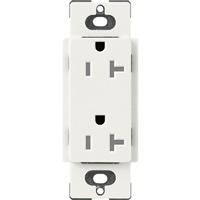 Lutron SCRS-20-TR-RW Claro Satin Tamper Resistant 20A Duplex Receptacle in Architectural White