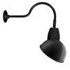 RAB GN1LED26YSADB 26W LED Gooseneck Dome Shade with 24" Goose Arm, 3000K Color Temperature (Warm), Spot Reflector, 15" Angled Dome Shade, Black Finish