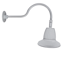 RAB GN1LED26YSTS 26W LED Gooseneck Straight Shade with 24" Goose Arm, 3000K (Warm), Flood Reflector, 15" Straight Shade, Silver Finish