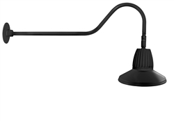 RAB GN2LED26NSSTB 26W LED Gooseneck Straight Shade with 35" Goose Arm, 4000K (Neutral), Spot Reflector, 15" Straight Shade, Black Finish