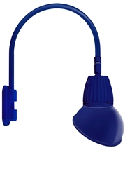 RAB GN5LED13NAD11BL 13W LED Gooseneck Dome Shade with Pole 20" High, 19" from Pole Goose Arm, 4000K (Neutral), Flood Reflector, 11" Angled Dome Shade, Royal Blue Finish