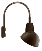 RAB GN5LED26YADBWN 26W LED Gooseneck Dome Shade with Pole 20" High, 19" from Pole Goose Arm, 3000K (Warm), Flood Reflector, 15" Angled Dome Shade, Brown Finish