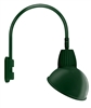 RAB GN5LED26YADG 26W LED Gooseneck Dome Shade with Pole 20" High, 19" from Pole Goose Arm, 3000K (Warm), Flood Reflector, 15" Angled Dome Shade, Hunter Green Finish